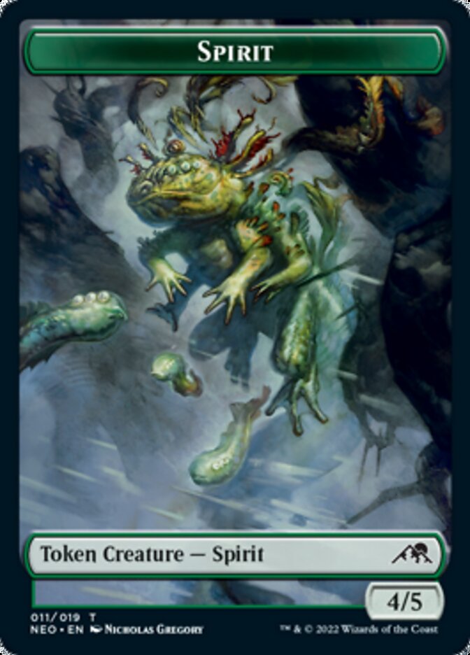 Samurai // Spirit (011) Double-Sided Token [Kamigawa: Neon Dynasty Tokens] Magic: The Gathering