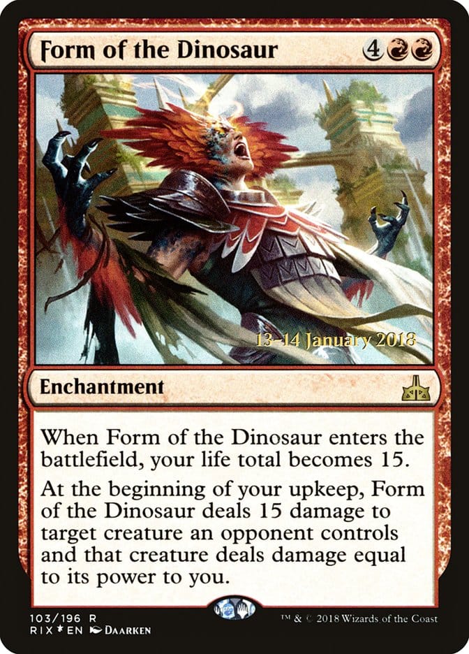 Form of the Dinosaur [Rivals of Ixalan Prerelease Promos] Magic: The Gathering