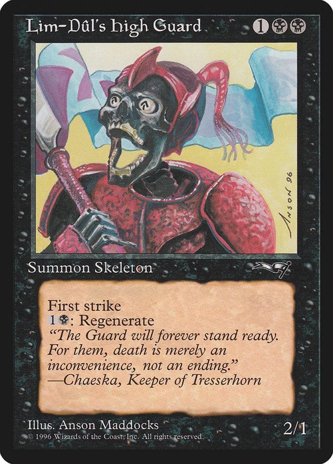 Lim-Dul's High Guard (Holding Flag) [Alliances] Magic: The Gathering