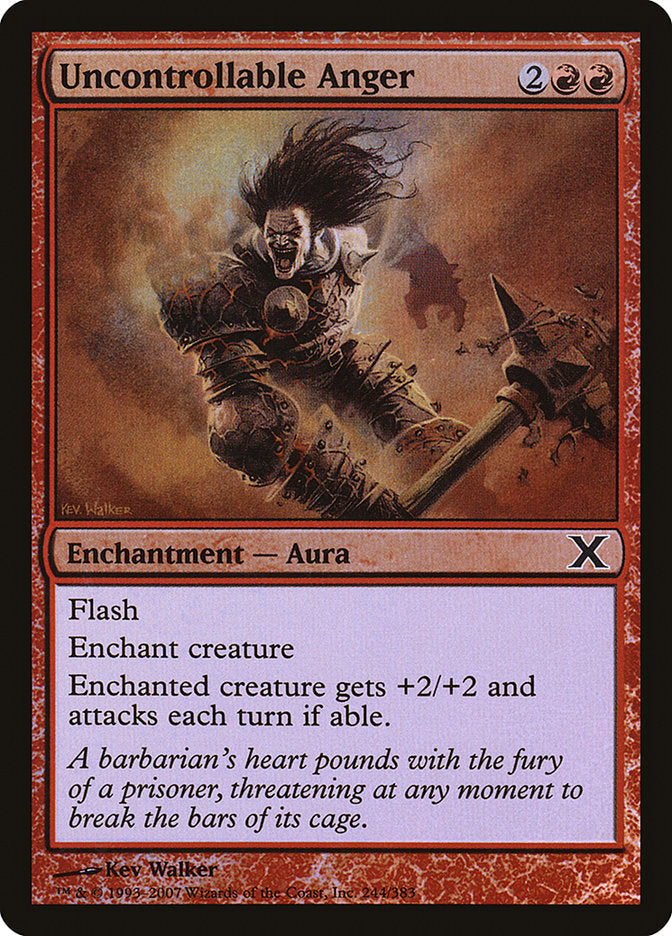 Uncontrollable Anger (Premium Foil) [Tenth Edition] Magic: The Gathering