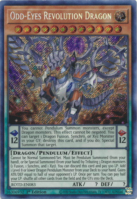 Odd-Eyes Revolution Dragon [ROTD-EN083] Secret Rare - Yugioh Cards For Your TCG Needs!