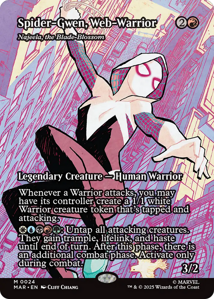 Spider-Gwen, Web-Warrior - Najeela, the Blade-Blossom [Marvel Universe: Eternal-Legal] Magic: The Gathering