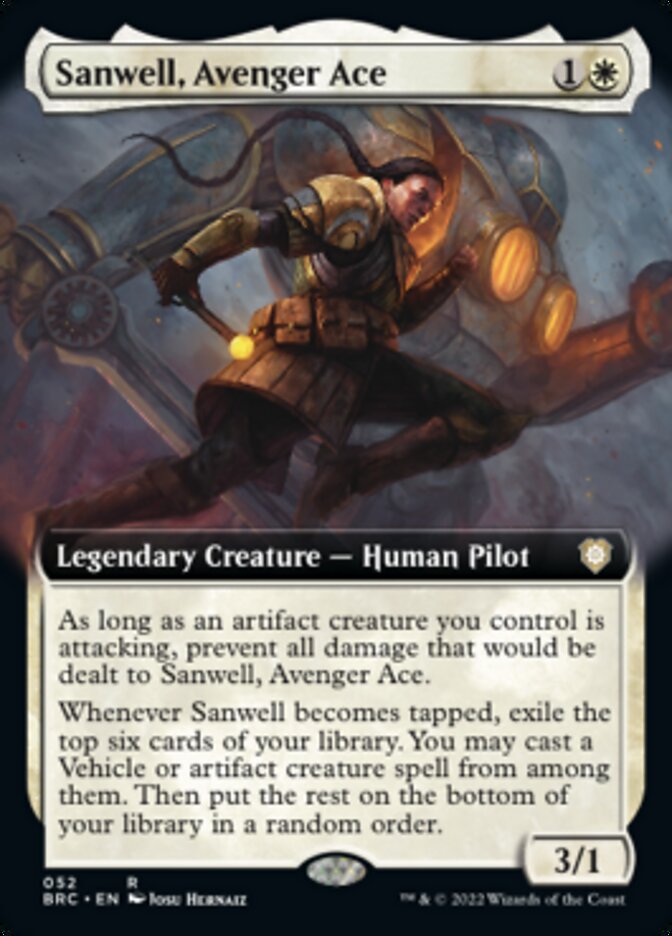 Sanwell, Avenger Ace (Extended Art) [The Brothers' War Commander] Magic: The Gathering