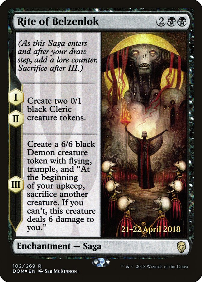 Rite of Belzenlok [Dominaria Prerelease Promos] Magic: The Gathering