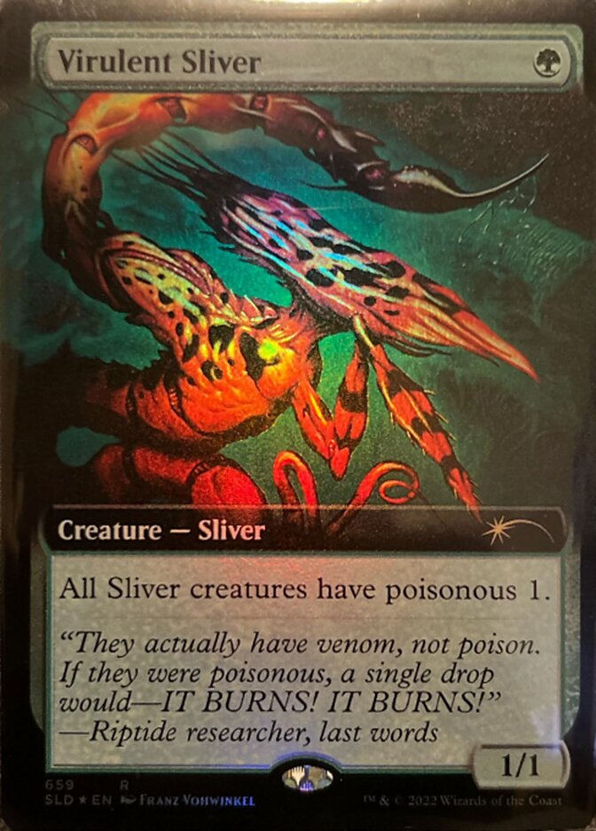 Virulent Sliver (Extended Art) [Secret Lair Drop Promos] Magic: The Gathering