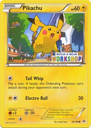 Pikachu (20/108) (Build A Bear Workshop Exclusive) [Miscellaneous Cards] Pokémon