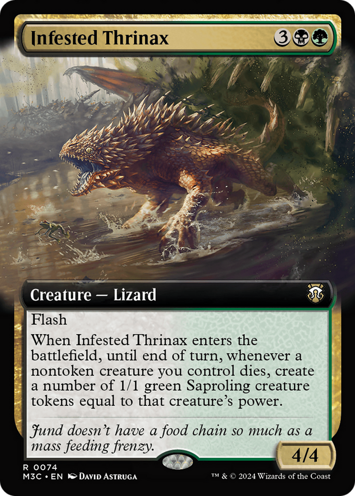 Infested Thrinax (Extended Art) (Ripple Foil) [Modern Horizons 3 Commander] Magic: The Gathering