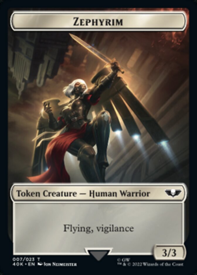Soldier (002) // Zephyrim Double-Sided Token [Warhammer 40,000 Tokens] Magic: The Gathering
