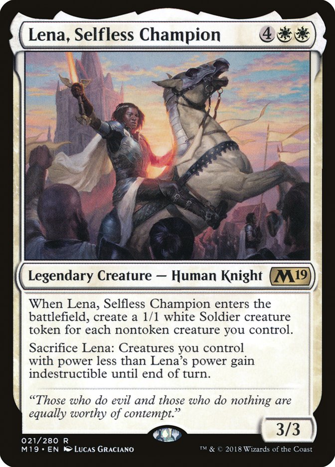 Lena, Selfless Champion [Core Set 2019] Magic: The Gathering