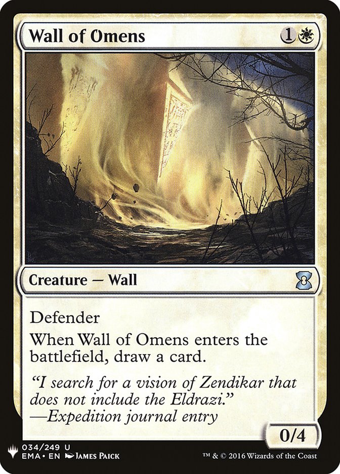 Wall of Omens [Mystery Booster] Magic: The Gathering