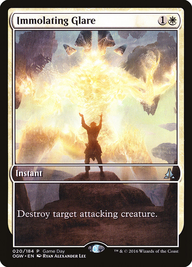 Immolating Glare (Game Day) (Extended Art) [Oath of the Gatewatch Promos] Magic: The Gathering
