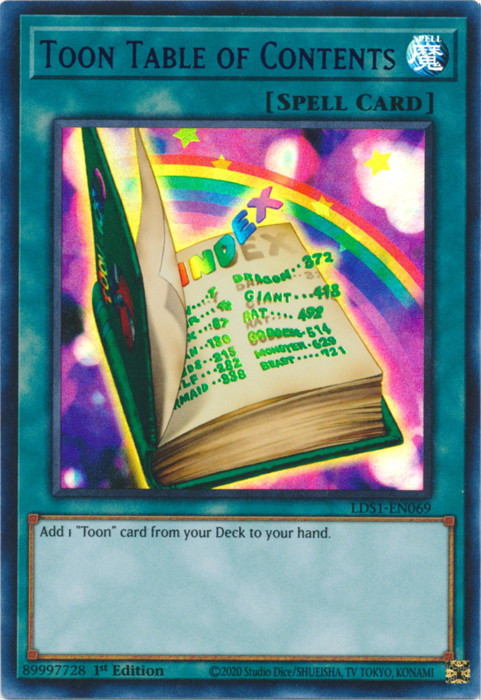 Toon Table of Contents (Purple) [LDS1-EN069] Ultra Rare - Yugioh Cards For Your TCG Needs!