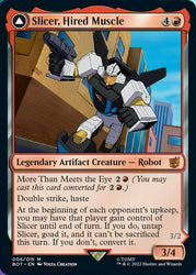 Slicer, Hired Muscle // Slicer, High-Speed Antagonist [Transformers] Magic: The Gathering