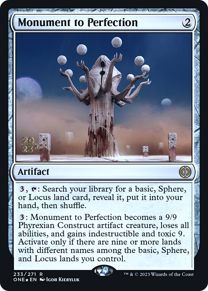 Monument to Perfection [Phyrexia: All Will Be One Prerelease Promos] Magic: The Gathering