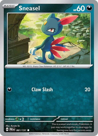 Sneasel (061/131) [Scarlet & Violet: Prismatic Evolutions] - Pokemon Cards For Your TCG Needs!