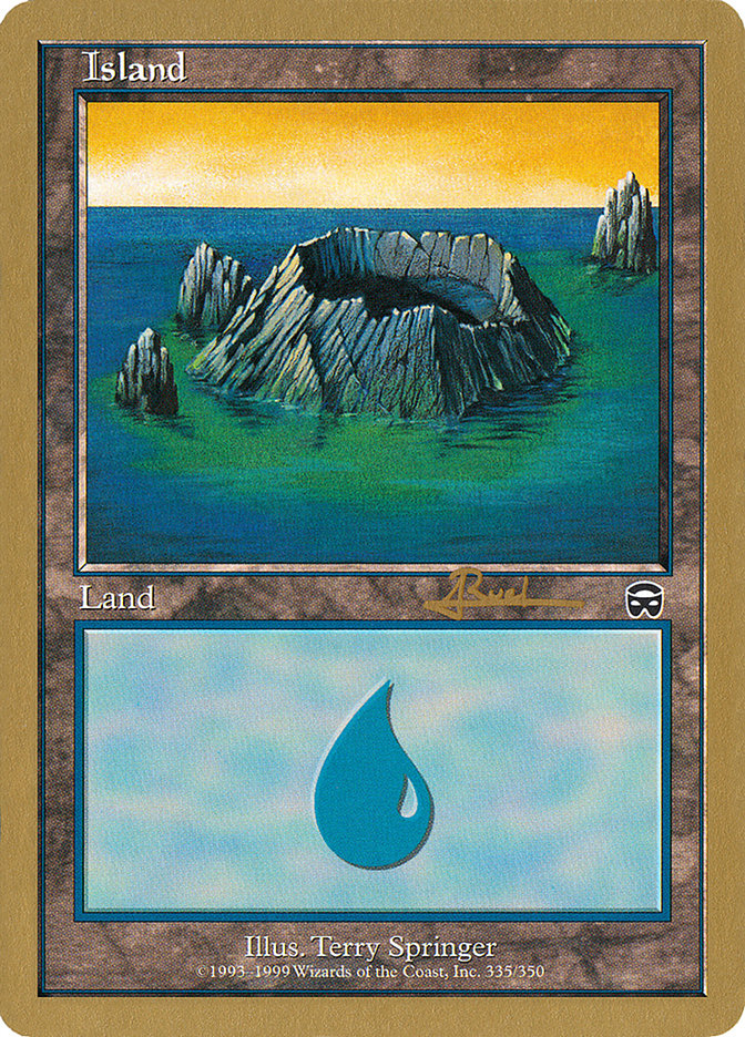 Island (335) (Antoine Ruel) [World Championship Decks 2001] Magic: The Gathering