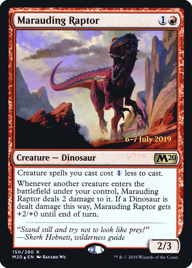 Marauding Raptor [Core Set 2020 Prerelease Promos] Magic: The Gathering