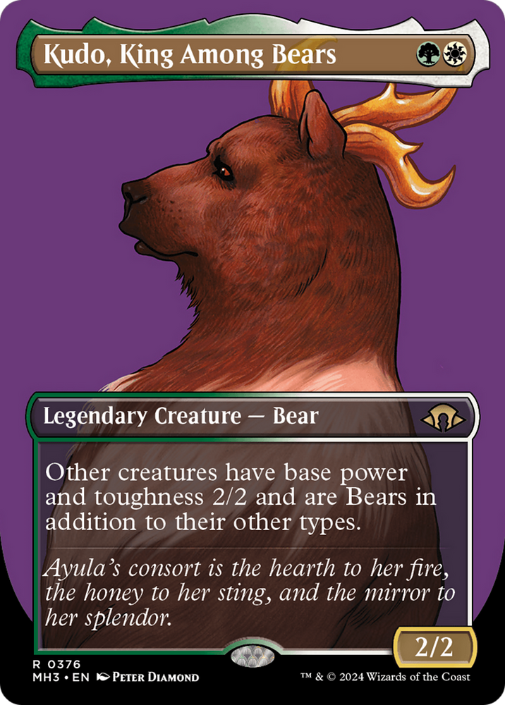 Kudo, King Among Bears (Borderless) [Modern Horizons 3] Magic: The Gathering