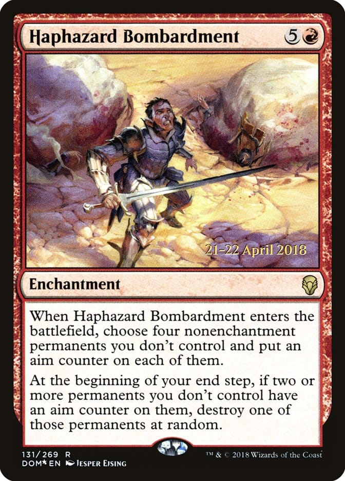 Haphazard Bombardment [Dominaria Prerelease Promos] Magic: The Gathering