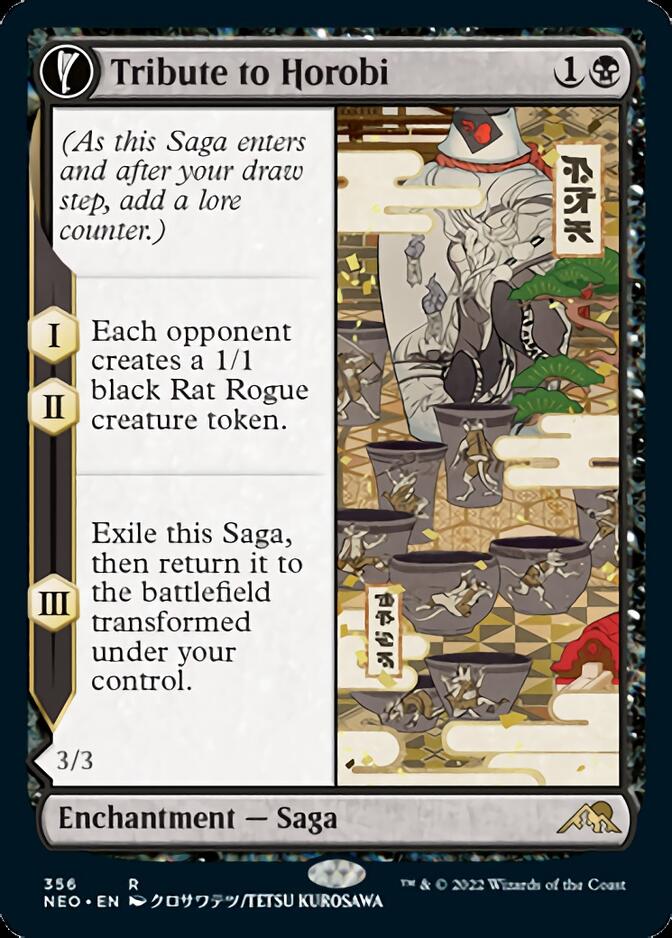 Tribute to Horobi // Echo of Death's Wail (Showcase Soft Glow) [Kamigawa: Neon Dynasty] Magic: The Gathering