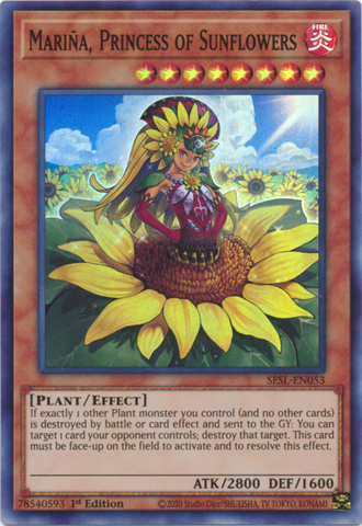 Marina, Princess of Sunflowers [SESL-EN053] Super Rare - Yugioh Cards For Your TCG Needs!