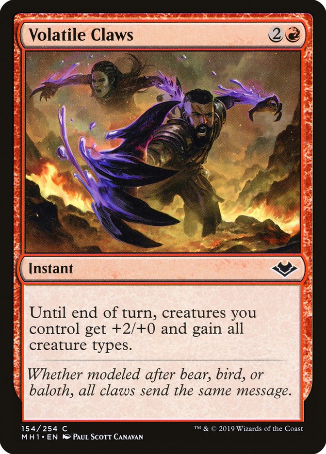 Volatile Claws [Modern Horizons] Magic: The Gathering