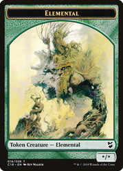 Cat Warrior // Elemental Double-Sided Token [Commander 2018 Tokens] Magic: The Gathering