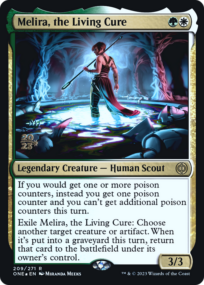 Melira, the Living Cure [Phyrexia: All Will Be One Prerelease Promos] Magic: The Gathering