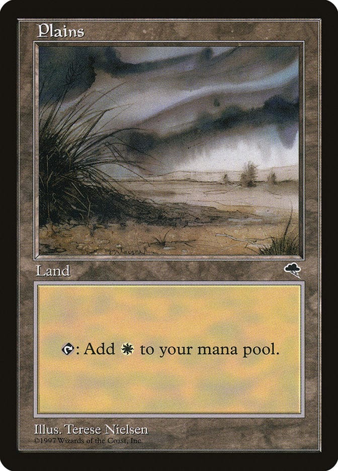 Plains (Signature on Center Left) [Tempest] Magic: The Gathering