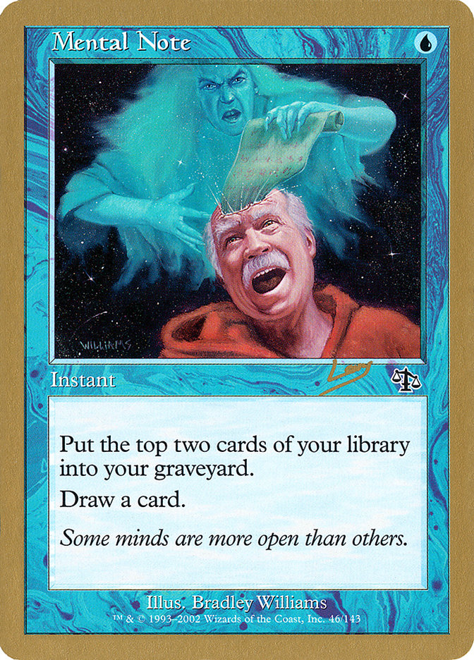Mental Note (Raphael Levy) [World Championship Decks 2002] Magic: The Gathering