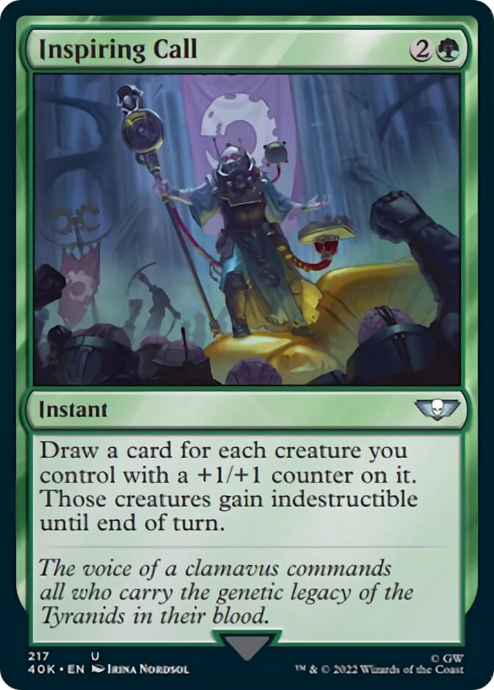 Inspiring Call (Surge Foil) [Warhammer 40,000] Magic: The Gathering