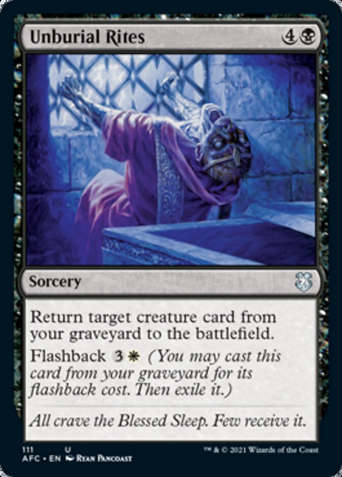 Unburial Rites [Dungeons & Dragons: Adventures in the Forgotten Realms Commander] Magic: The Gathering