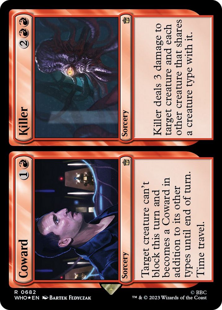 Coward // Killer (Surge Foil) [Doctor Who] Magic: The Gathering