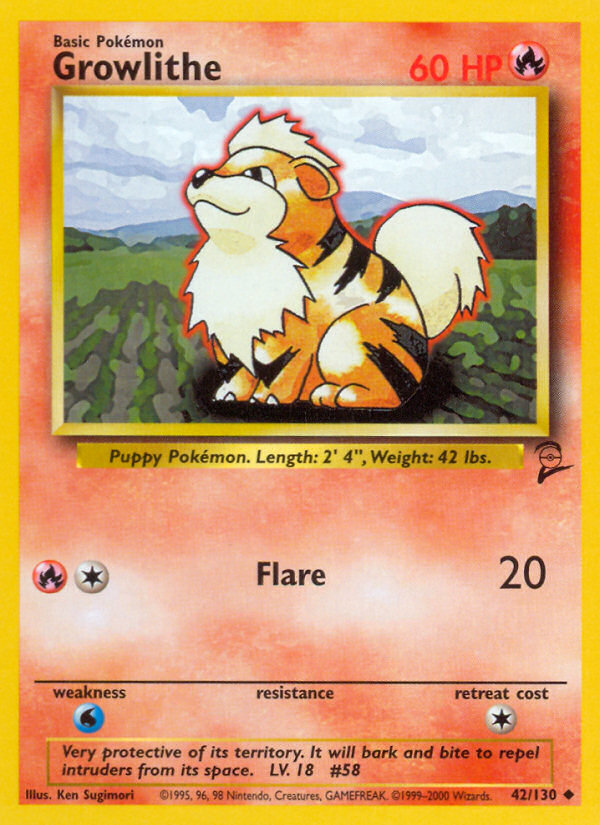 Growlithe (42/130) [Base Set 2] Pokémon