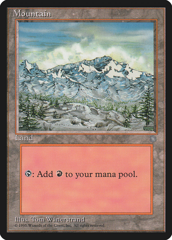 Mountain (Trees Visible / Signature on Right) [Ice Age] Magic: The Gathering