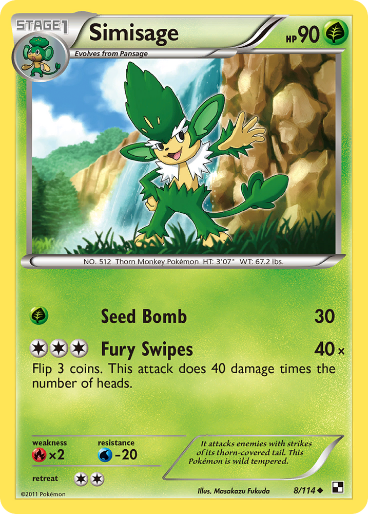 Simisage (8/114) [Black & White: Base Set] Pokémon