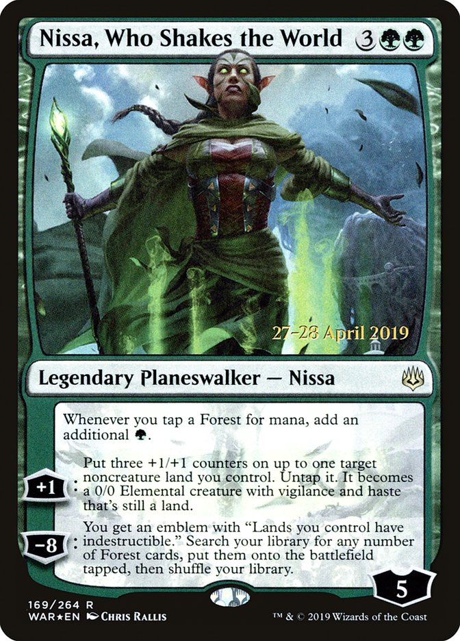 Nissa, Who Shakes the World [War of the Spark Prerelease Promos] Magic: The Gathering