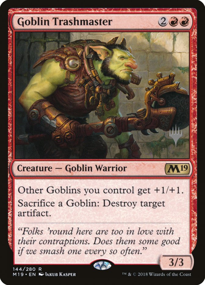Goblin Trashmaster (Promo Pack) [Core Set 2019 Promos] Magic: The Gathering