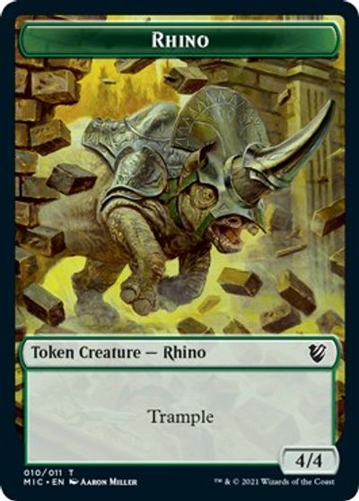 Rhino // Wolf Double-Sided Token [Innistrad: Midnight Hunt Commander Tokens] Magic: The Gathering