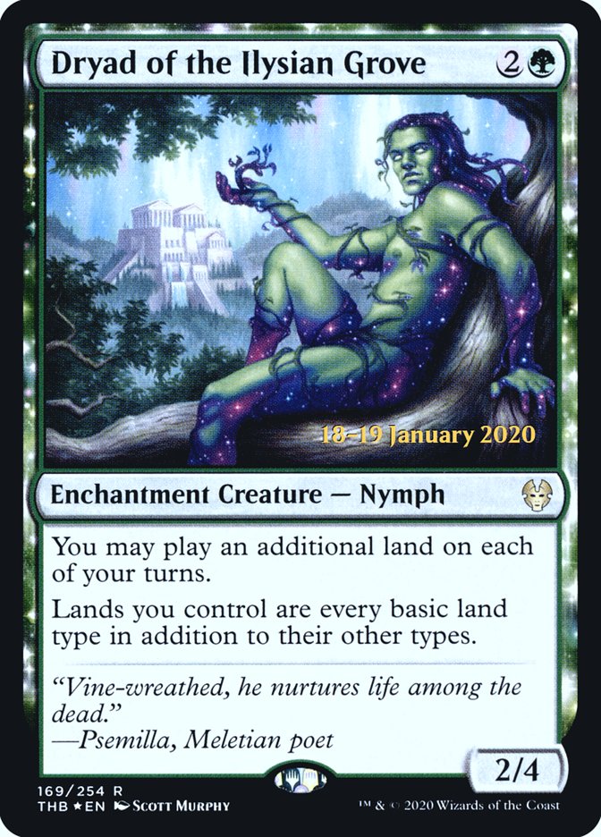 Dryad of the Ilysian Grove [Theros Beyond Death Prerelease Promos] Magic: The Gathering