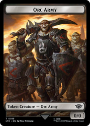Orc Army (0019) // Food (0023) Double-Sided Token (Surge Foil) [The Lord of the Rings: Tales of Middle-Earth Tokens] Magic: The Gathering