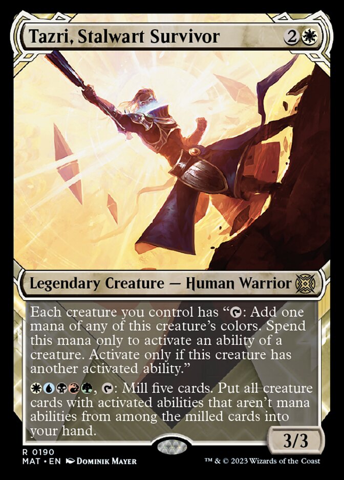 Tazri, Stalwart Survivor (Showcase Halo Foil) [March of the Machine: The Aftermath] Magic: The Gathering