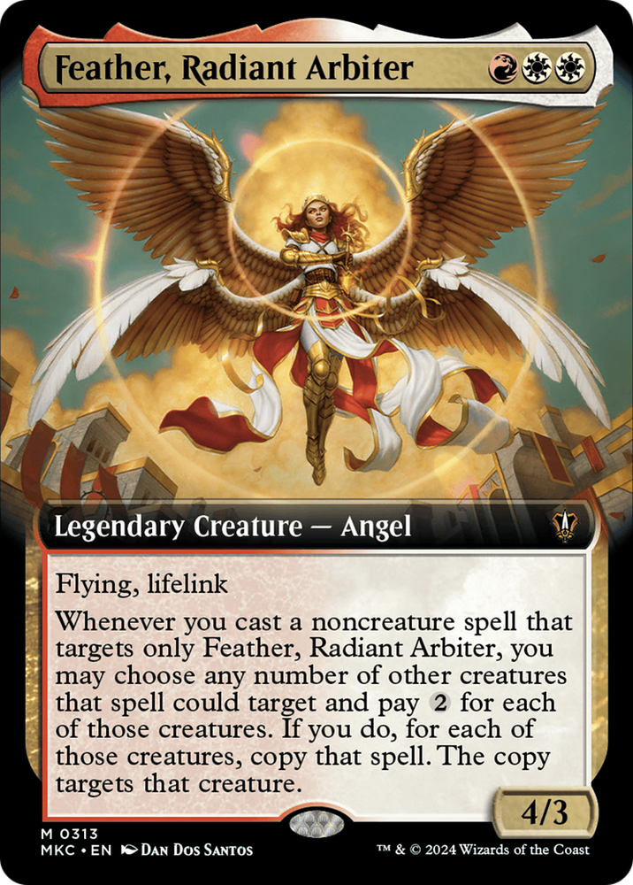 Feather, Radiant Arbiter (Extended Art) [Murders at Karlov Manor Commander] Magic: The Gathering
