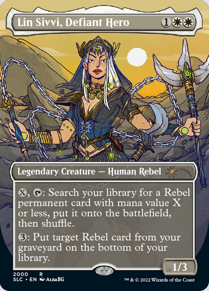 Lin Sivvi, Defiant Hero (Borderless) [Secret Lair Countdown Kit] Magic: The Gathering