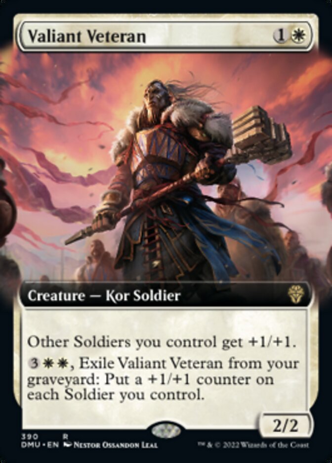 Valiant Veteran (Extended Art) [Dominaria United] Magic: The Gathering