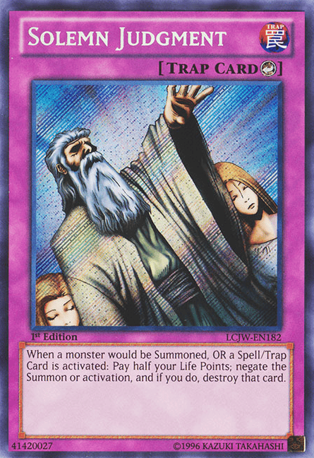 Solemn Judgment [LCJW-EN182] Secret Rare - Yugioh Cards For Your TCG Needs!