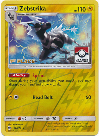 Zebstrika (82/214) (League Promo 1st Place) [Sun & Moon: Lost Thunder] Pokémon