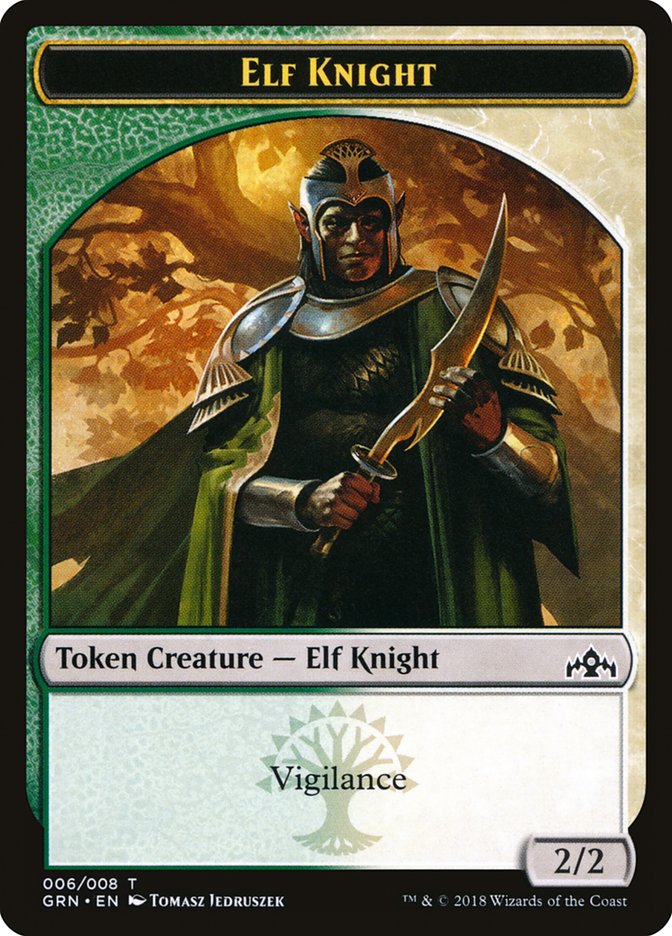 Elf Knight Token [Guilds of Ravnica Tokens] Magic: The Gathering