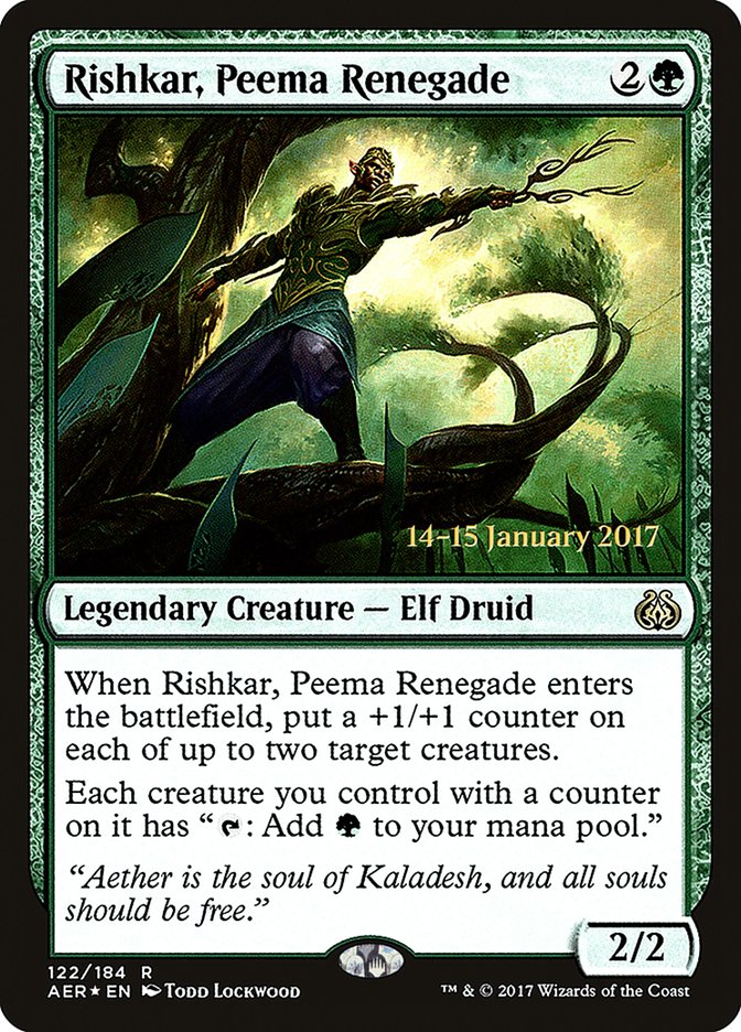 Rishkar, Peema Renegade [Aether Revolt Prerelease Promos] Magic: The Gathering