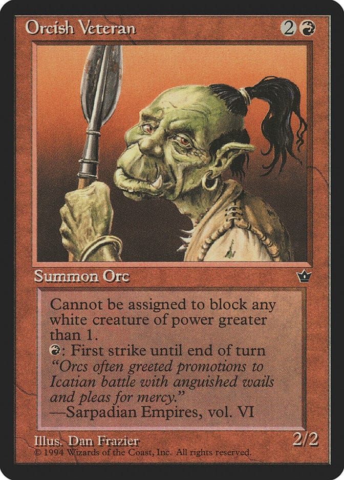 Orcish Veteran (Dan Frazier) [Fallen Empires] Magic: The Gathering